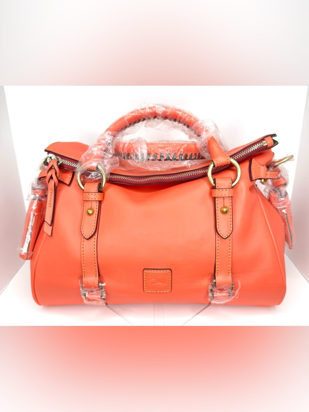 Dooney & Bourke Large Salmon Florentine Leather Satchel (Rare Color)